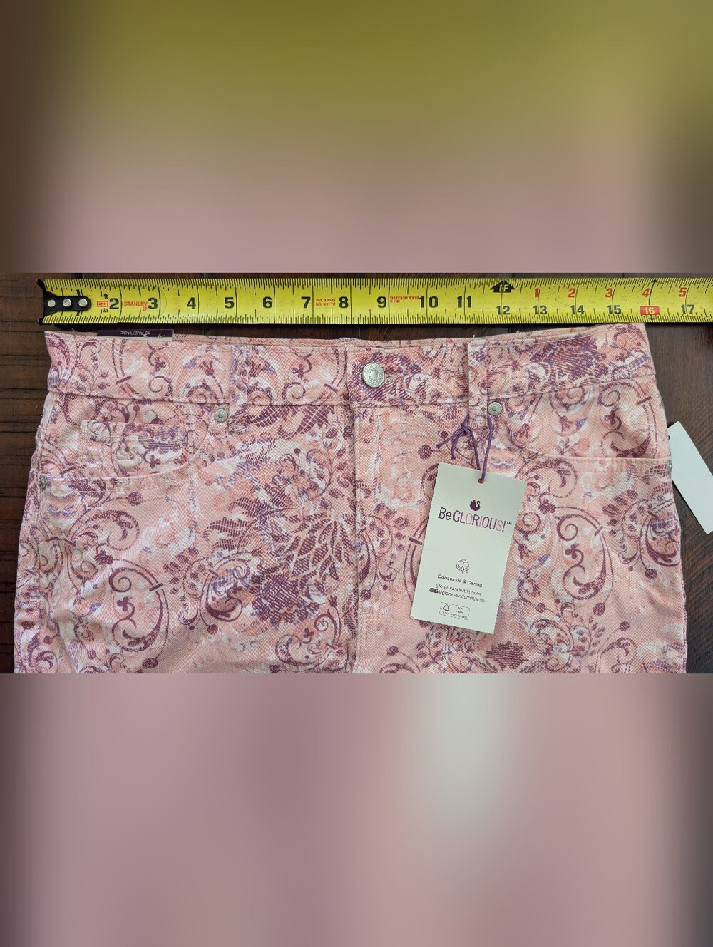 NEW Gloria Vanderbillt Amanda Slimming Jean Women's Rosy Pink Roman Scrolls NWT! - Picture 16 of 16